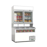 Light Sliding Curved Glass Lid Combi Freezer Reduce Cold Air Loss for Daily Frozen Product Sales