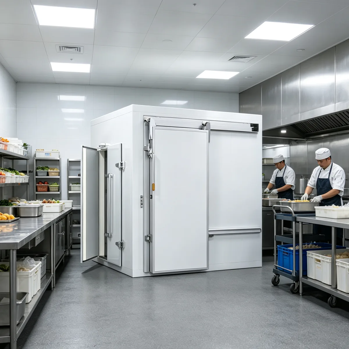 Sliding Door Walk-in Refrigerator Cold Room Food Grade Cold Storage for Grocery Fresh Market