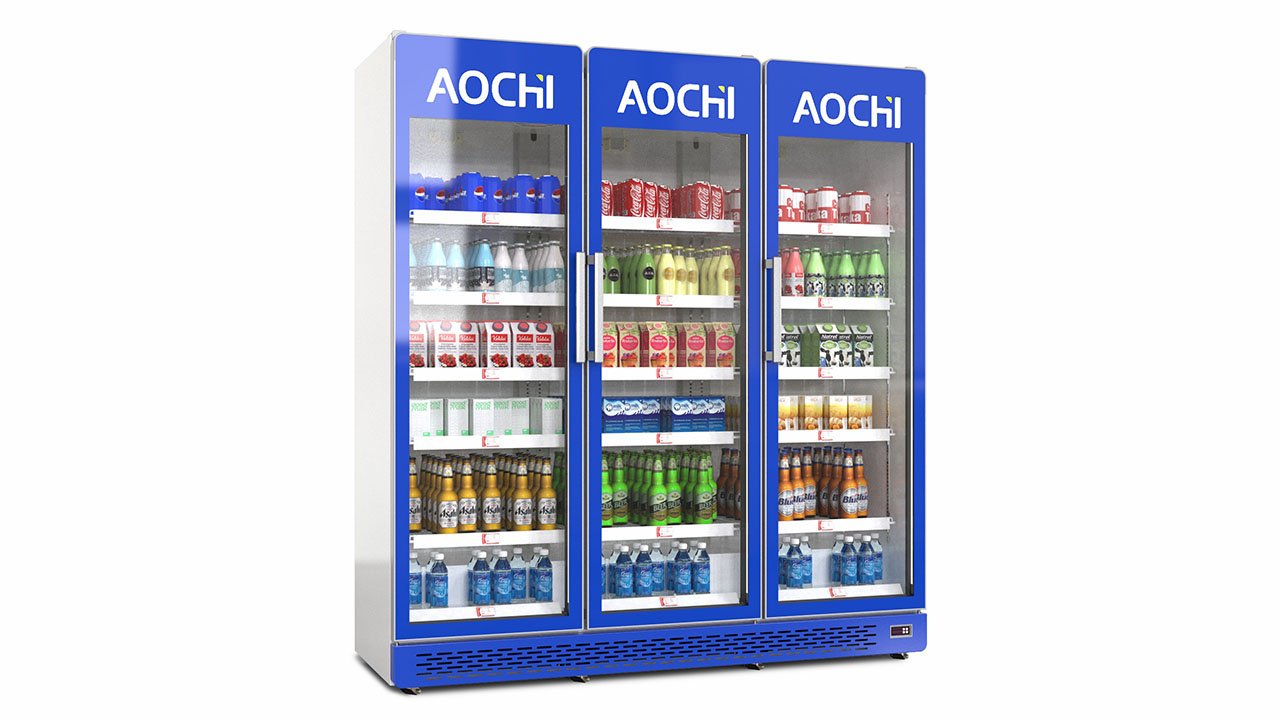 Glass door display chiller