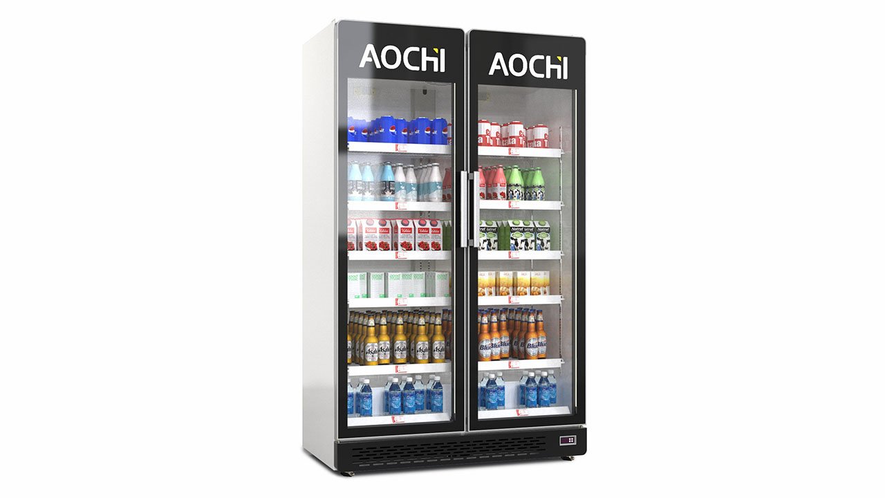 Glass door display chiller