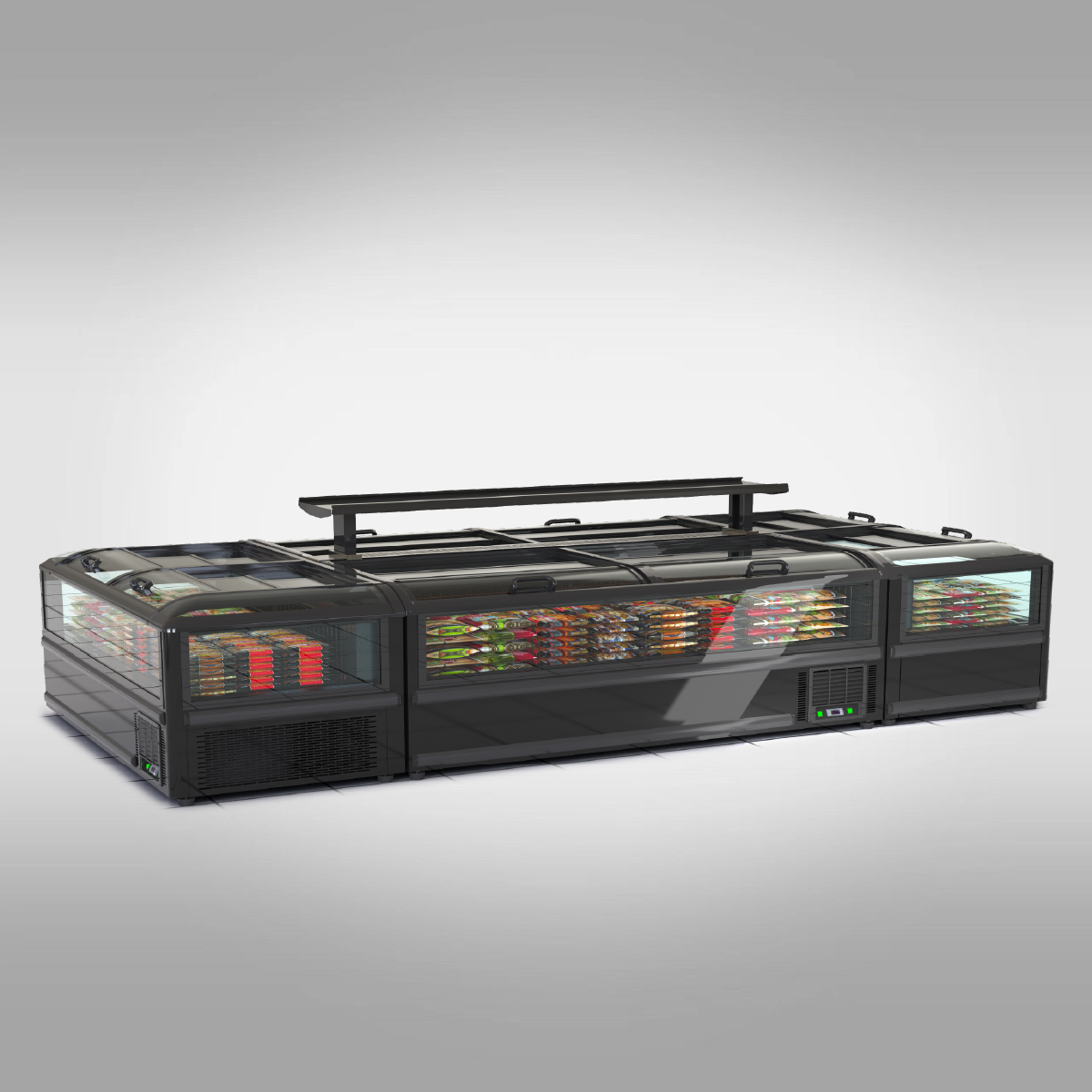 WRAP-AROUND GLASS COMBINE ISLAND FREEZER