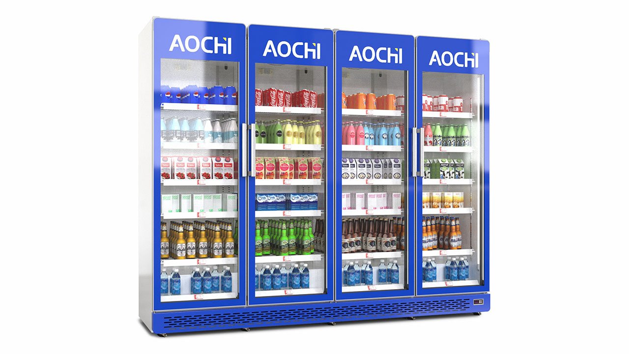 Glass door display chiller