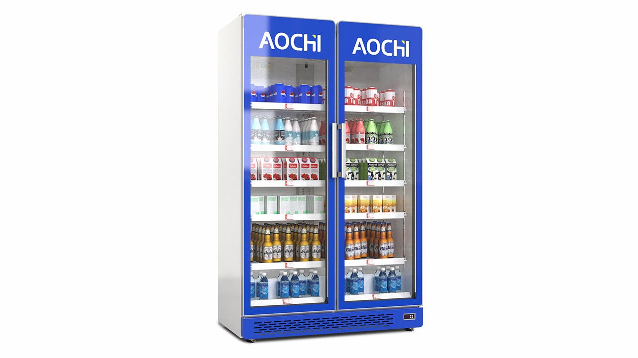 Glass door display chiller