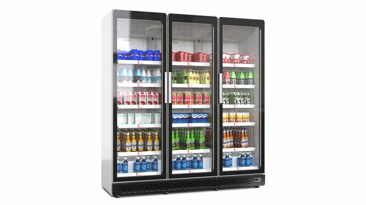 Glass door display chiller