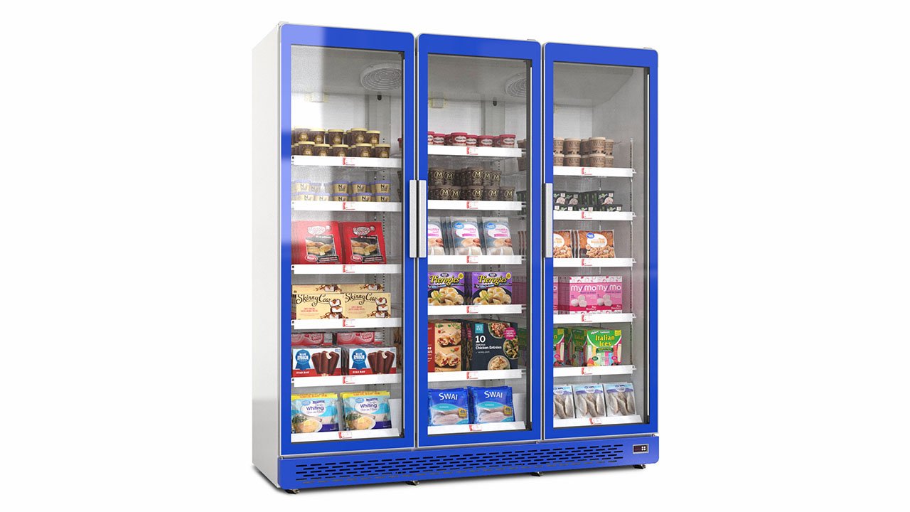 Glass door display freezer