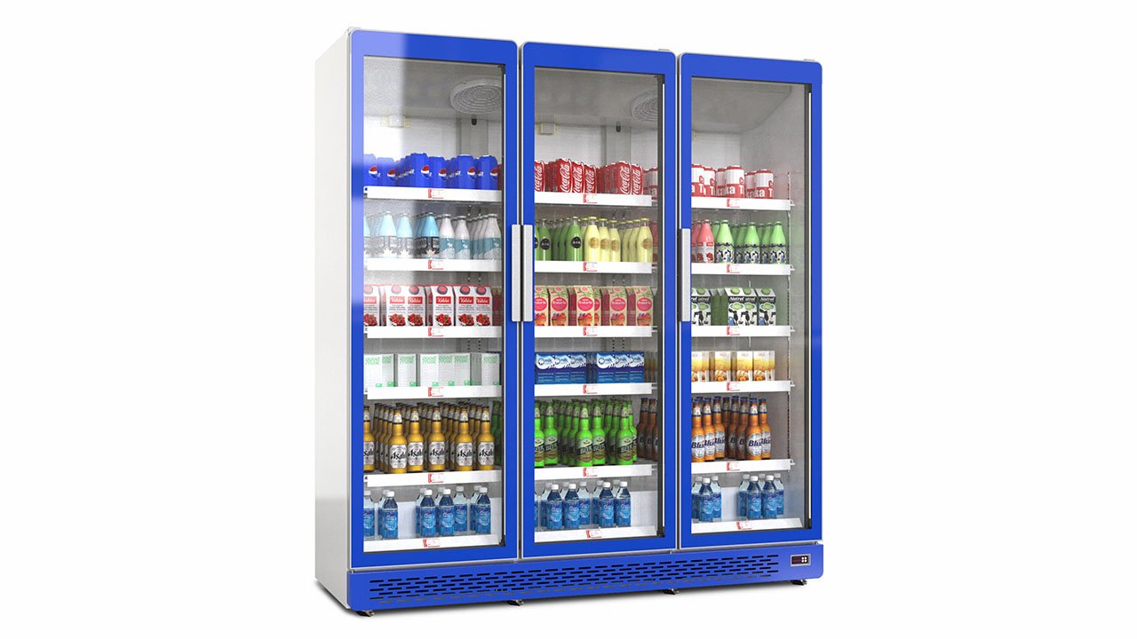 Glass door display chiller
